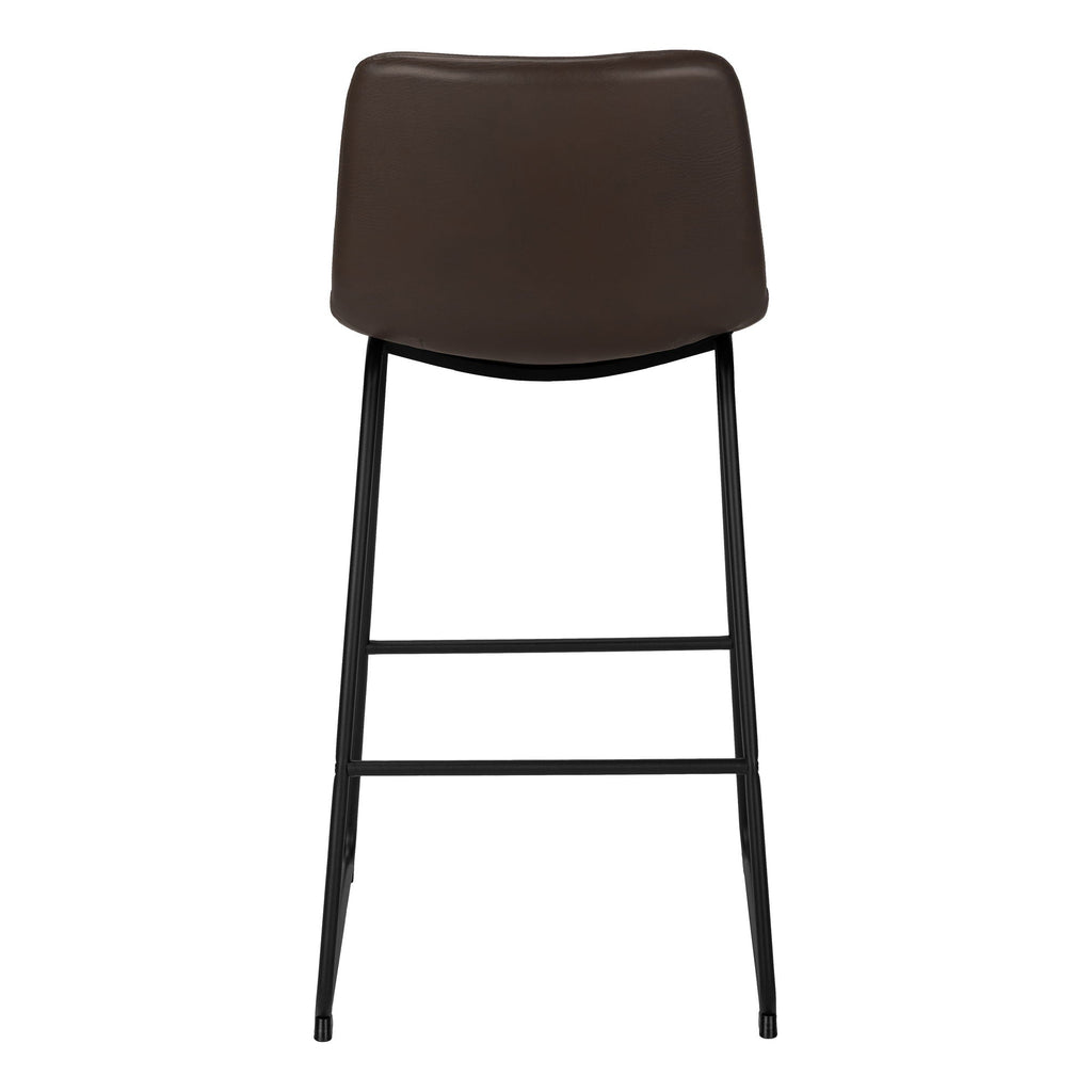 Upholstered Curved-Back Bar Stool