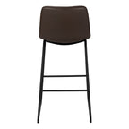 Upholstered Curved-Back Bar Stool