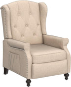 Vintage Wingback Recliner Chair With Massage And Heat