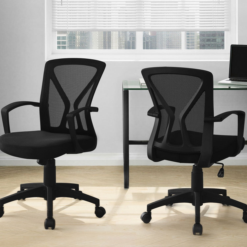 Adjustable Mid-Back Office Chair with Fixed Armrests