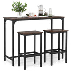 Industrial 3-Piece 47.5" Counter-Height Dining Table and 2 Bar Stools