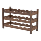 3-Tier Bamboo Freestanding Countertop Wine Bottle Organizer
