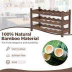 3-Tier Bamboo Freestanding Countertop Wine Bottle Organizer