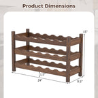 3-Tier Bamboo Freestanding Countertop Wine Bottle Organizer