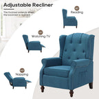 Wingback Recliner Chair With Massage And Heat Tufted Fabric