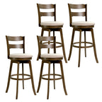 Swivel Bar Stools with Curved Backrest and Upholstered Seat