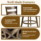 Swivel Bar Stools with Curved Backrest and Upholstered Seat