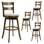 Swivel Bar Stools with Curved Backrest and Upholstered Seat