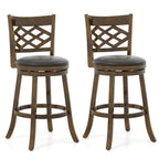 26 Inch Counter Height Bar Stools Set of 2 with Rubber Wood Frame