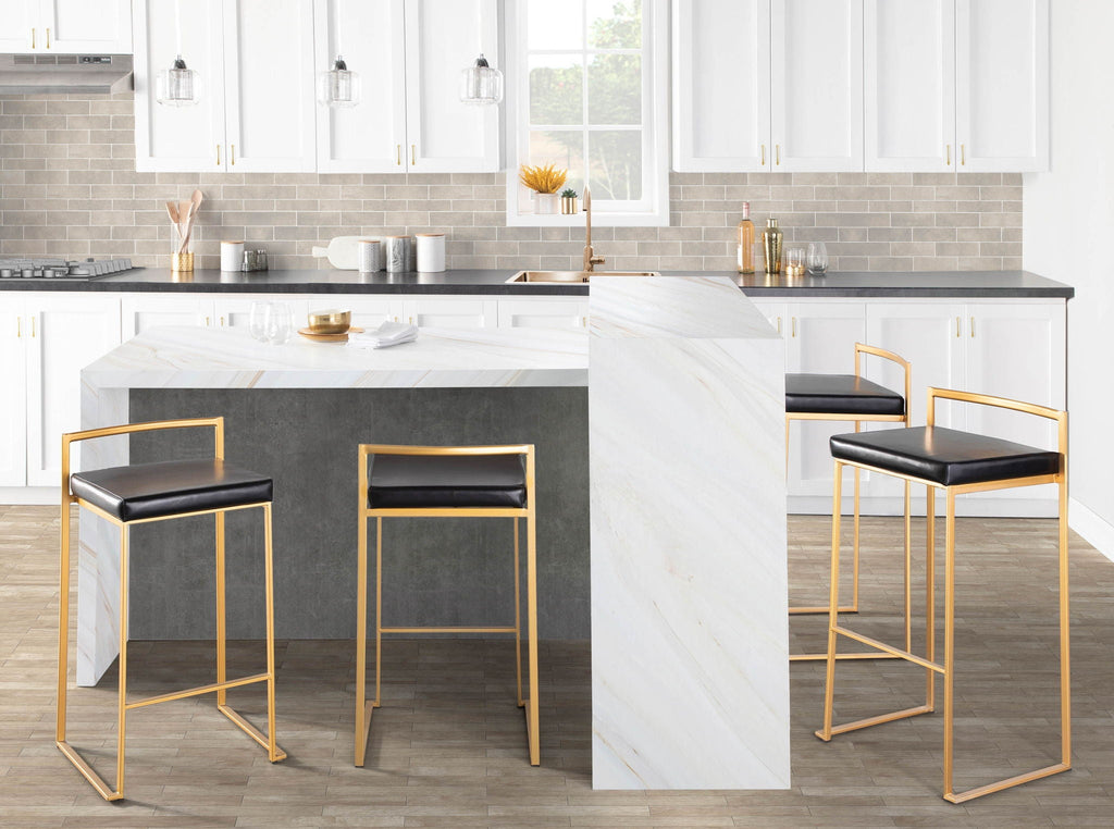 Fuji Contemporary Stackable Bar Stools, 2 or 3 Pieces