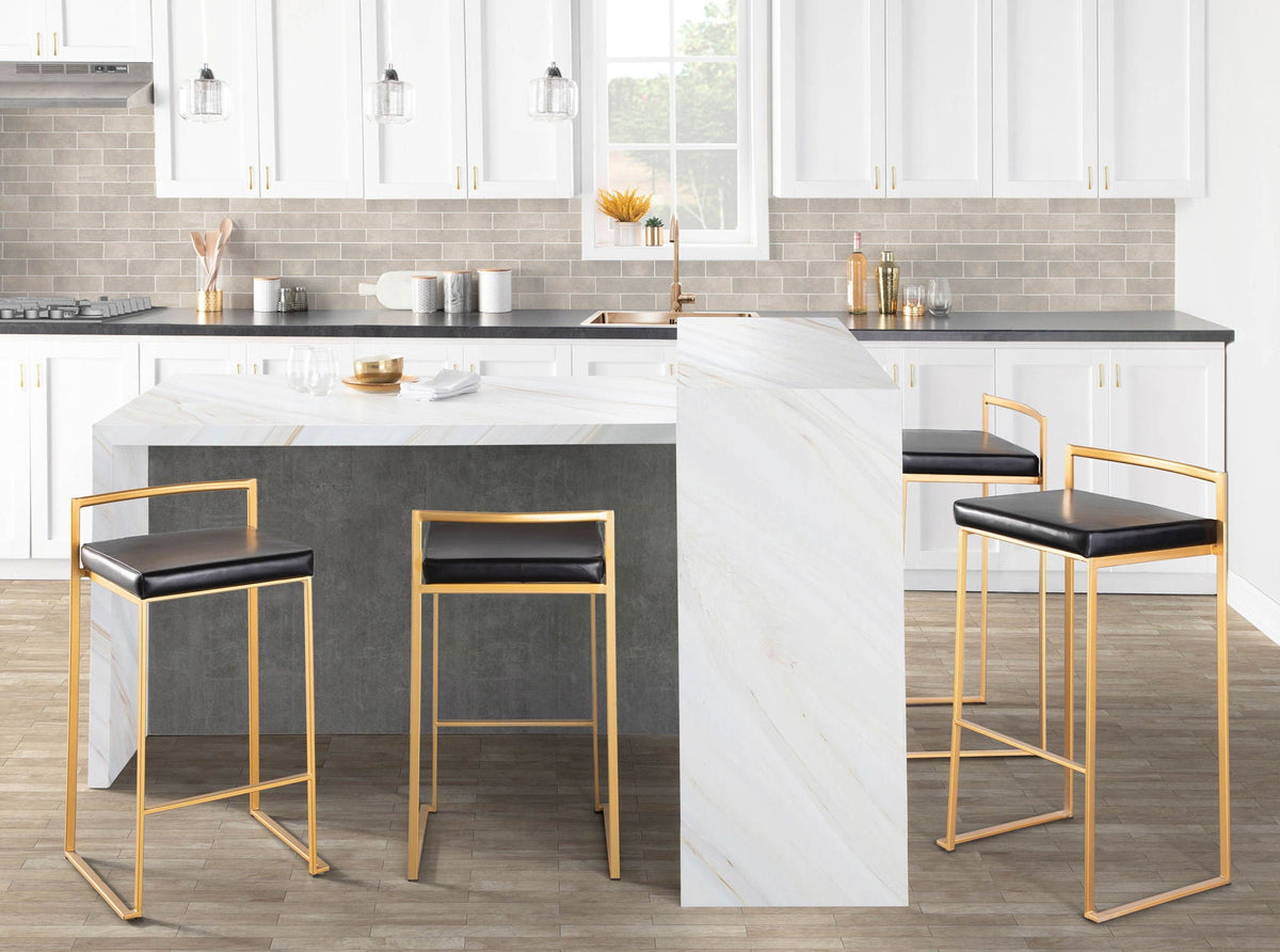 Fuji Contemporary Stackable Bar Stools, 2 or 3 Pieces