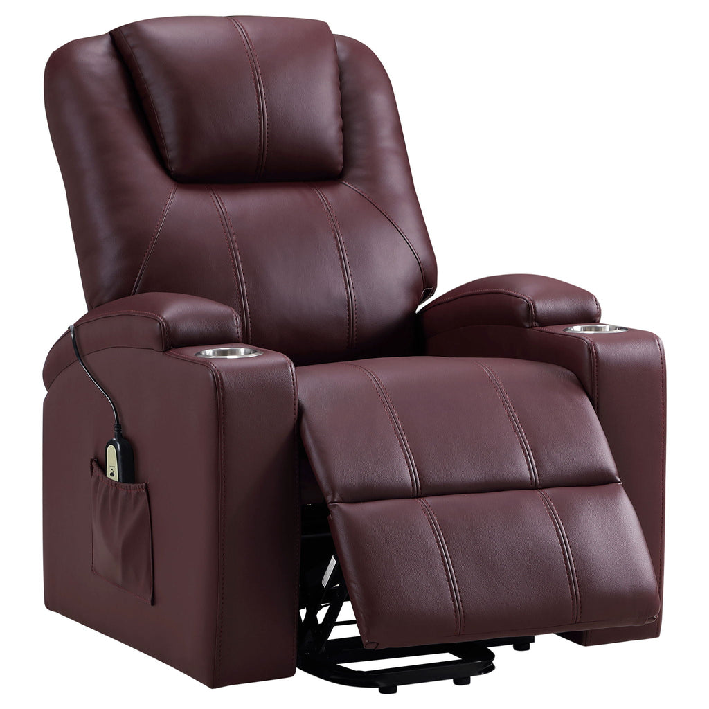 Macklin Power Lift Recliner with Heat, Massage, and Dual Cup Holders