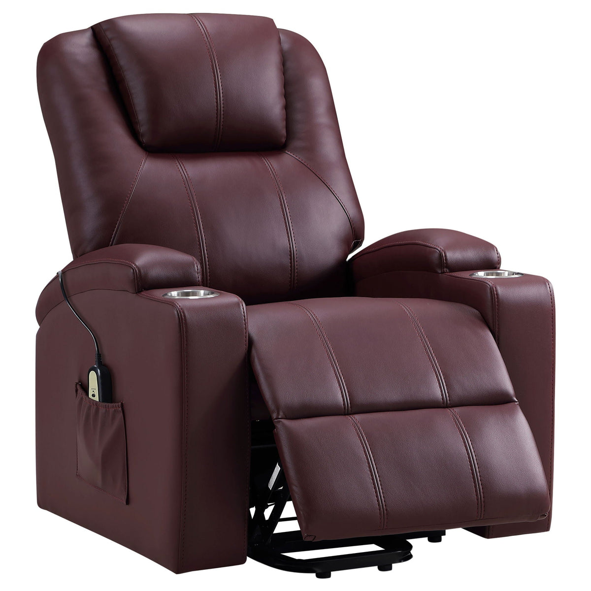 Macklin Power Lift Recliner with Heat, Massage, and Dual Cup Holders
