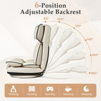 360 Degree Swivel Floor Gaming Chair with 6-Position Adjustable Backrest and Sponge Filling