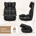 360 Degree Swivel Floor Gaming Chair with 6-Position Adjustable Backrest and Sponge Filling