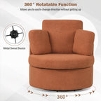 360° Swivel Accent Chair with Half Moon Storage Ottoman