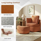 360° Swivel Accent Chair with Half Moon Storage Ottoman
