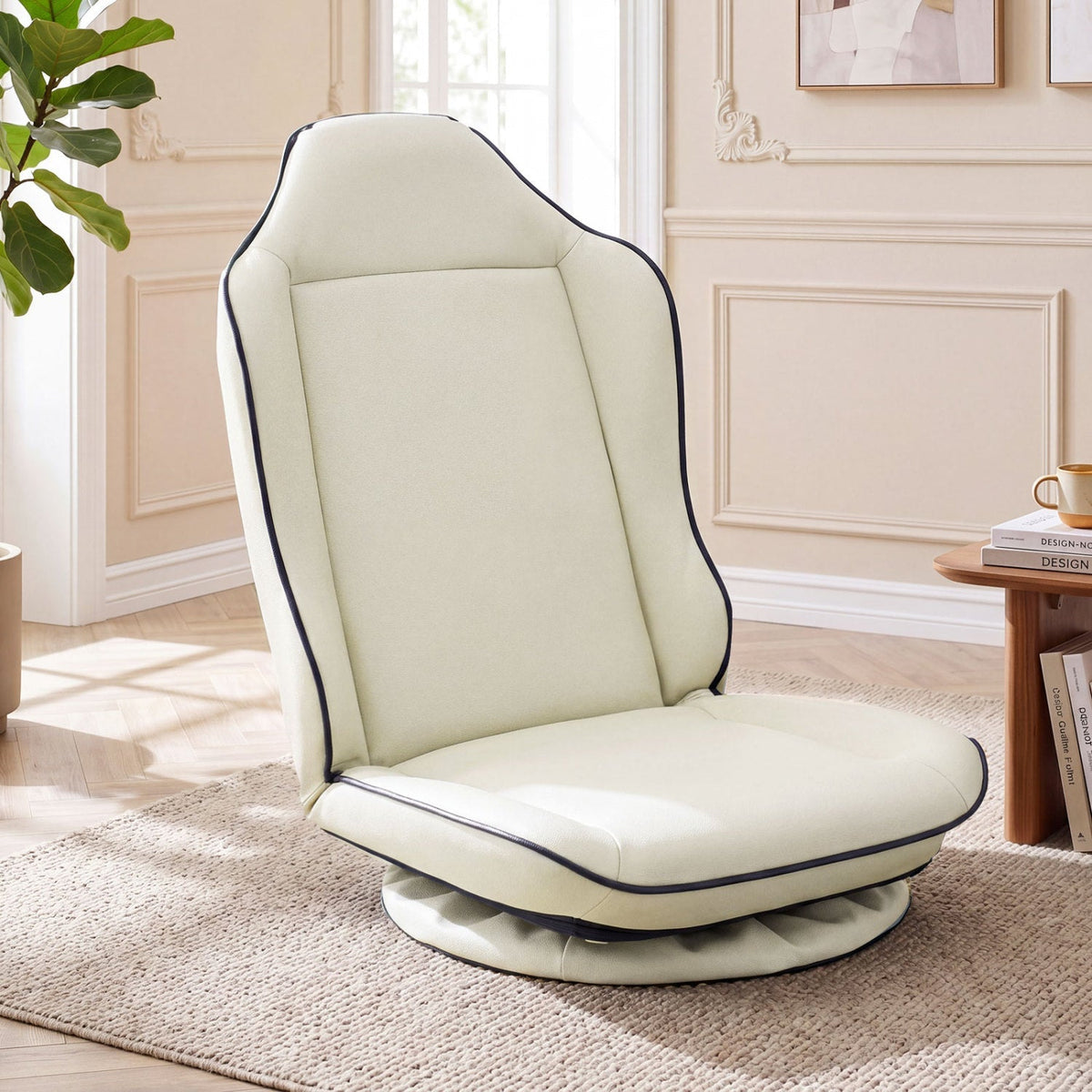 360° Swivel Floor Gaming Chair with Adjustable Backrest
