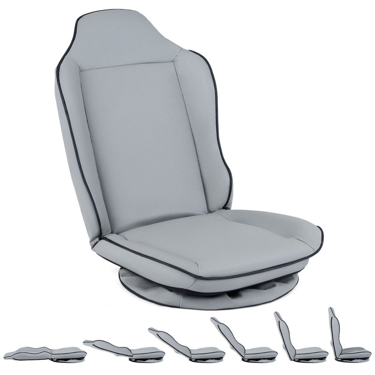 360° Swivel Floor Gaming Chair with Adjustable Backrest