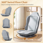 360° Swivel Floor Gaming Chair with Adjustable Backrest