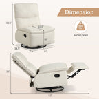 360° Swivel Rocking Chair with Cushioned Back for Living Room
