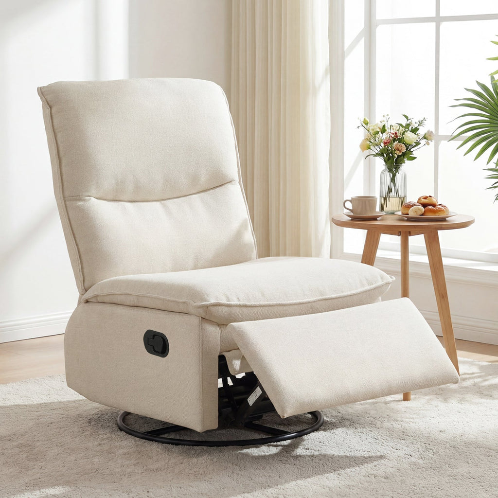 360° Swivel Rocking Chair with Cushioned Back for Living Room
