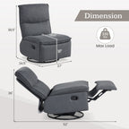 360° Swivel Rocking Chair with Cushioned Back for Living Room