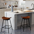 2-Piece Backless Swivel Bar Stools with Footrests