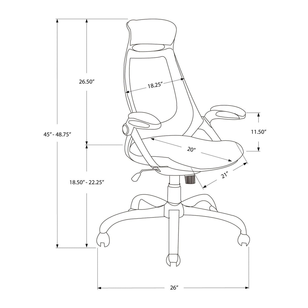 Adjustable High-Back Office Chair with Flip-Up Armrests