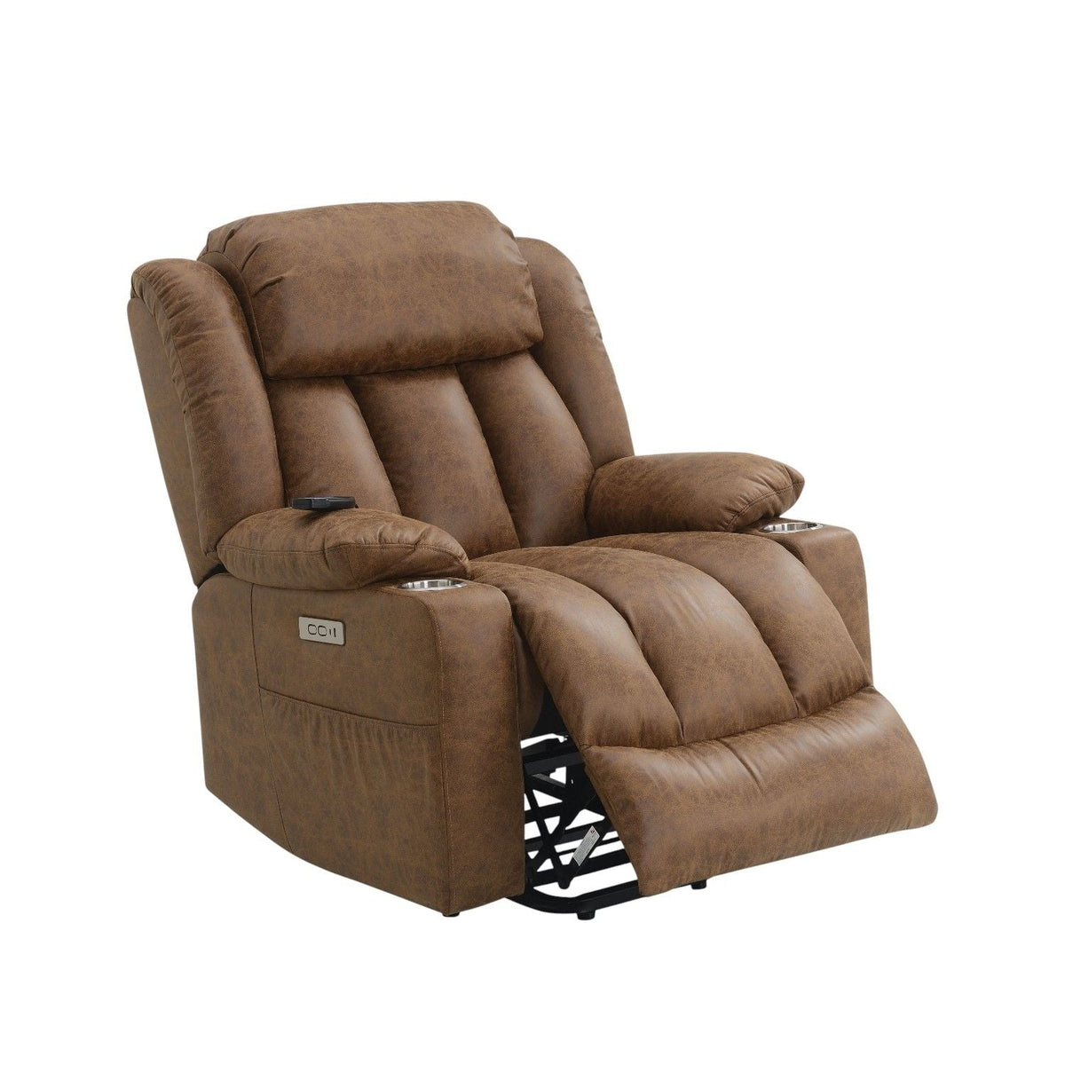 Aire Brown Power Lift Recliner with Heat and Massage