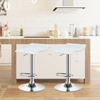 Adjustable PU Leather Backless Bar Stools - Set of 2