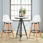 Mid-Century PU Upholstered Bar Stools - Set of 2