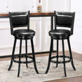 2-Piece Swivel Bar Stools with Hardwood Frame