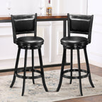 2-Piece Swivel Bar Stools with Hardwood Frame