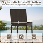 Outdoor Bar Set with 2 Wicker Bar Stools and Table - 3-Piece