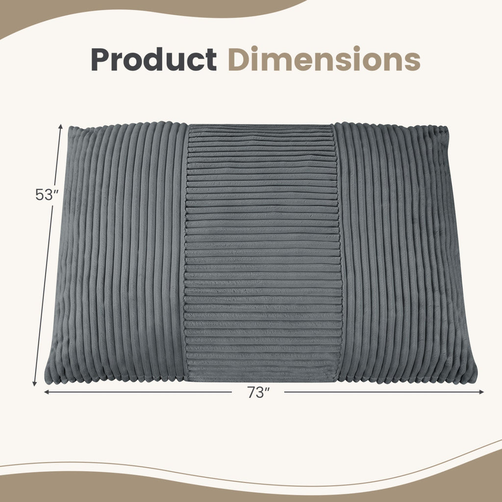 3-in-1 Convertible Bean Bag Chair with Corduroy Fabric