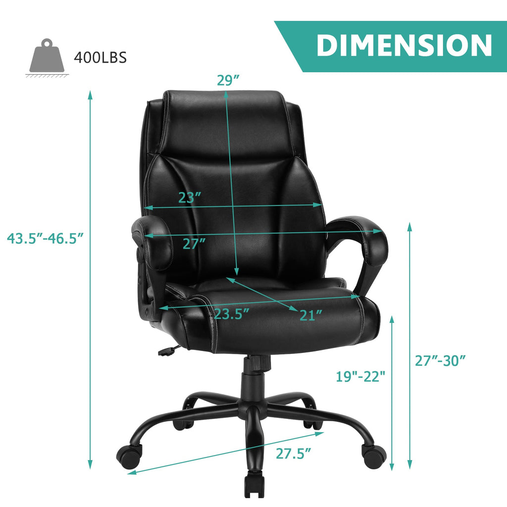 Big and Tall Adjustable High Back Leather Office Chair