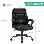 Big and Tall Adjustable High Back Leather Office Chair