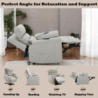 Marsha Light Gray Power Lift Recliner | Heat and Massage