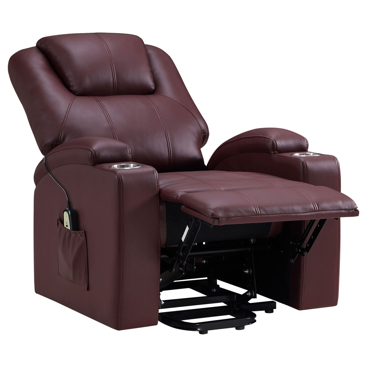 Macklin Power Lift Recliner with Heat, Massage, and Dual Cup Holders