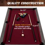 7' Pool Table, 3-In-1 Dining Top & Table Tennis with Game Accessories & Rolling Storage Caddy Prescott