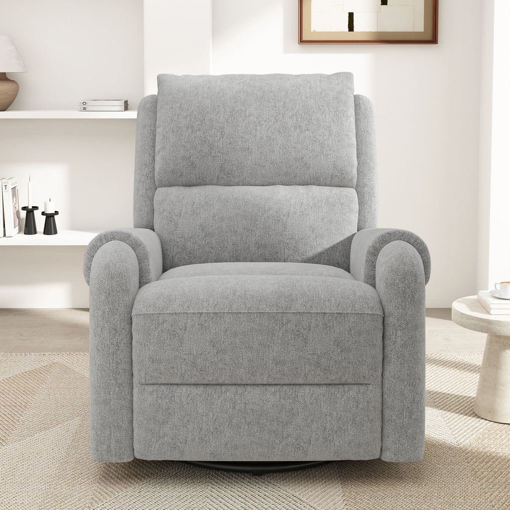 Swivel Rocker Recliner with 8-Mode Massage and Side Pocket