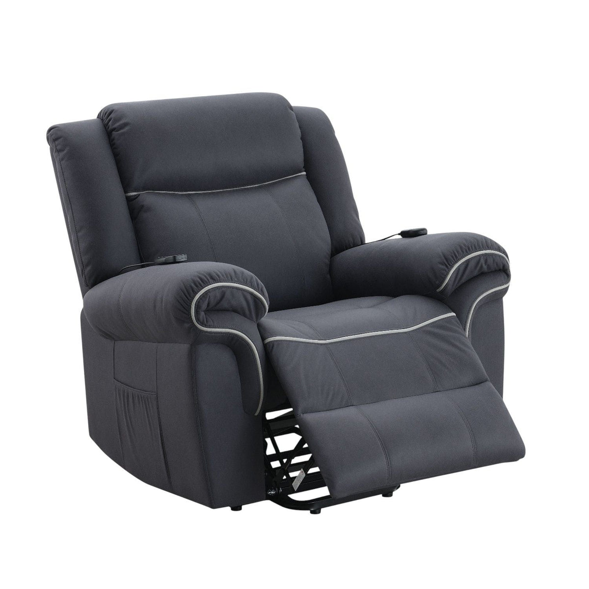 Domana Dark Blue Power Lift Recliner with Heat and Massage