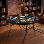 48" Foldable Poker Table with 8 Cup Holders and Padded Edges