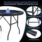 48" Foldable Poker Table with 8 Cup Holders and Padded Edges