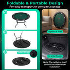 48" Foldable Poker Table with 8 Cup Holders and Padded Edges