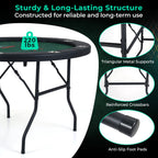 48" Foldable Poker Table with 8 Cup Holders and Padded Edges