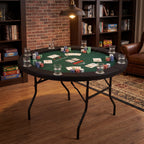 48" Foldable Poker Table with 8 Cup Holders and Padded Edges