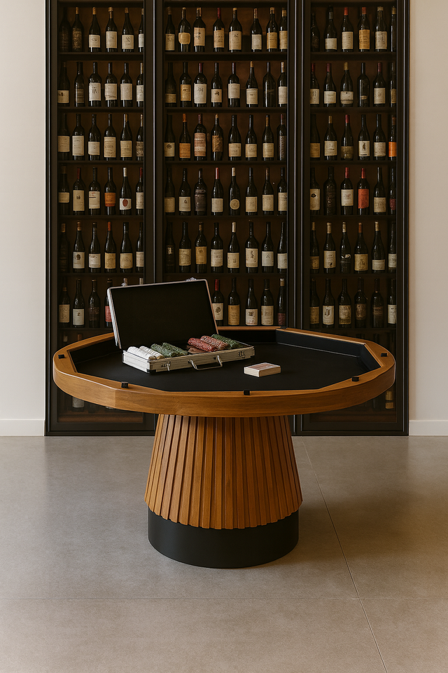 Prohibition Series Poker Table, 2 in 1, 48", Walnut by RAM Game Room