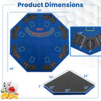 48" Foldable Poker Tabletop with Cup Holders & Chip Trays